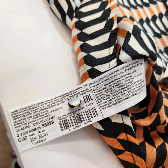 Mango Geometric Print Point Collar Shirt Size XS NWT - Picture 16 of 16